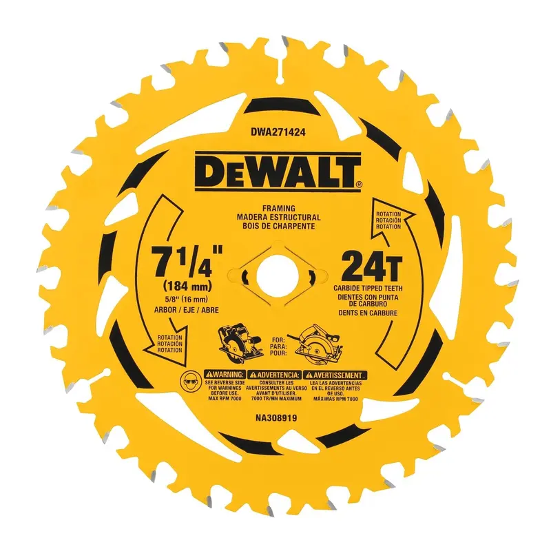 DeWalt DWA271424PK3 7-1/4 in. 24T Carbide-Tipped Framing Saw Blade (3-Pack)