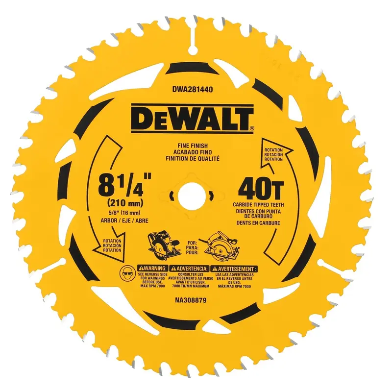 DeWalt DWA281440 8-1/4 in. 40T Carbide-Tipped Framing Saw Blade