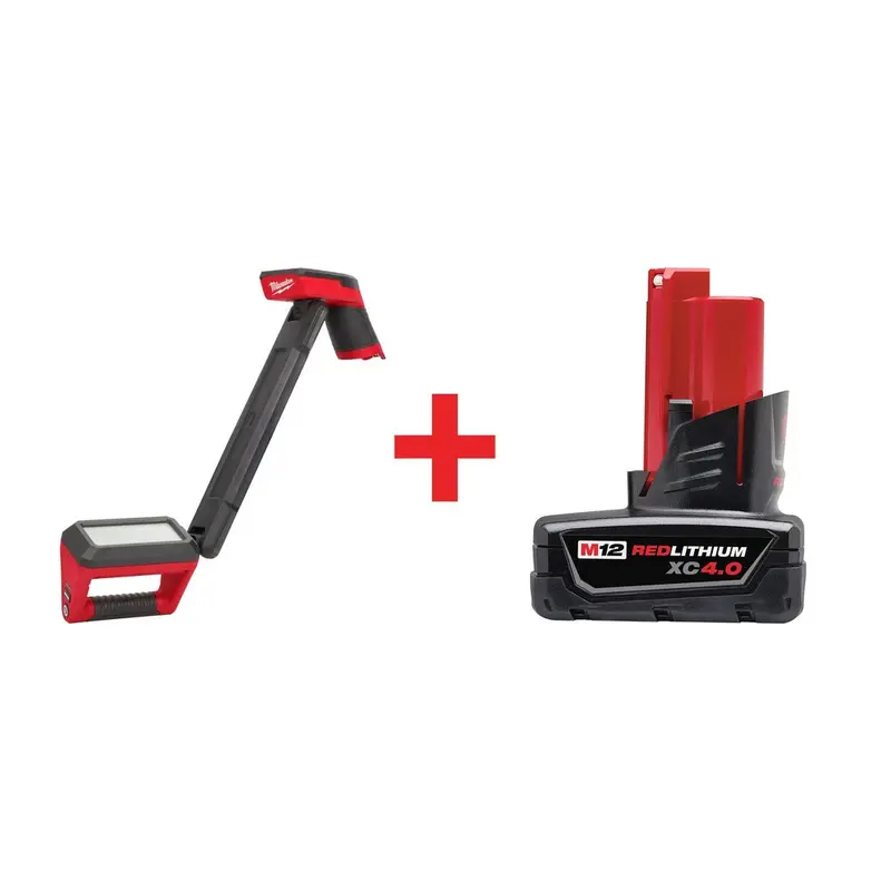 Milwaukee M12 Underbody 1,200-Lumen Articulating Light with M12 REDLITHIUM XC 4.0Ah Battery