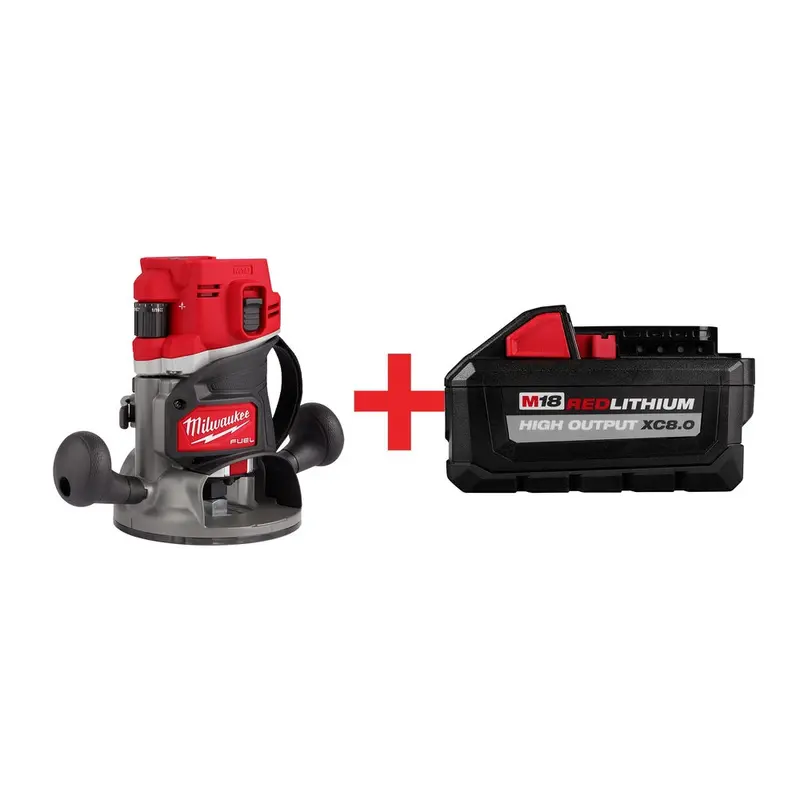 Milwaukee M18 FUEL 1/2 in. Router with M18 REDLITHIUM XC 8.0Ah Battery