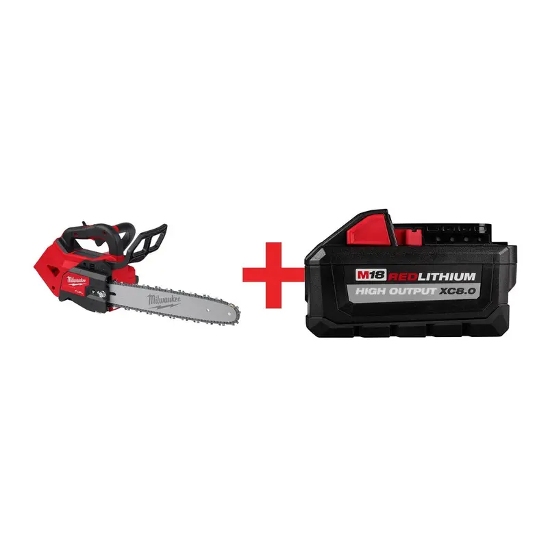 Milwaukee M18 FUEL 14 in. Top Handle Chainsaw with M18 REDLITHIUM HIGH OUTPUT XC 8.0Ah Battery