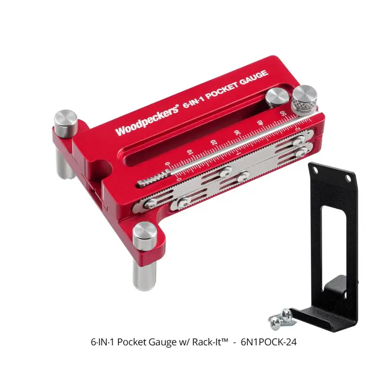 Woodpeckers 6N1POCK-24 6-IN-1 Pocket Gauge w/ Rack-It