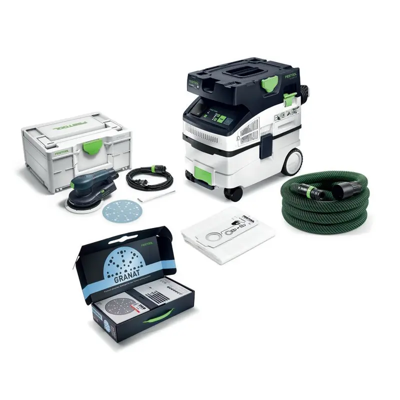 Festool 578867 Limited Edition ETS EC 150/5 Sander + CT MIDI I HEPA Dust Extractor w/ 60-Piece Granat Abrasives Value Kit