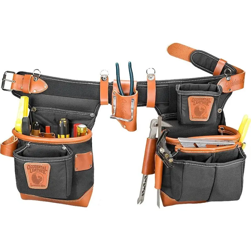 Occidental 9850Lh Adjust-To-Fit Fat Lip Tool Bag Set - Black - Left Handed