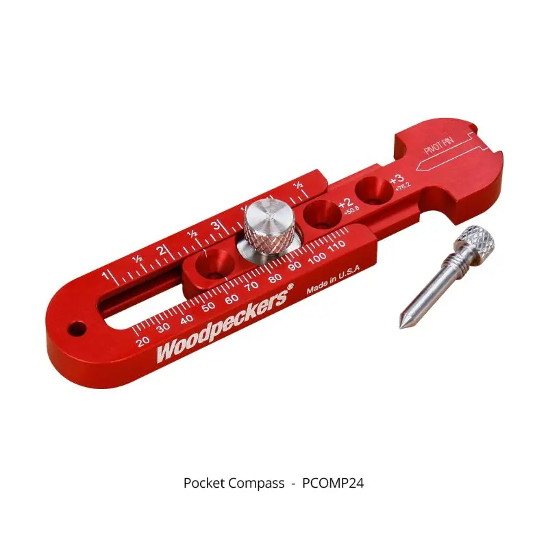 Woodpeckers PCOMP24 Pocket Compass, 1" - 7" Range