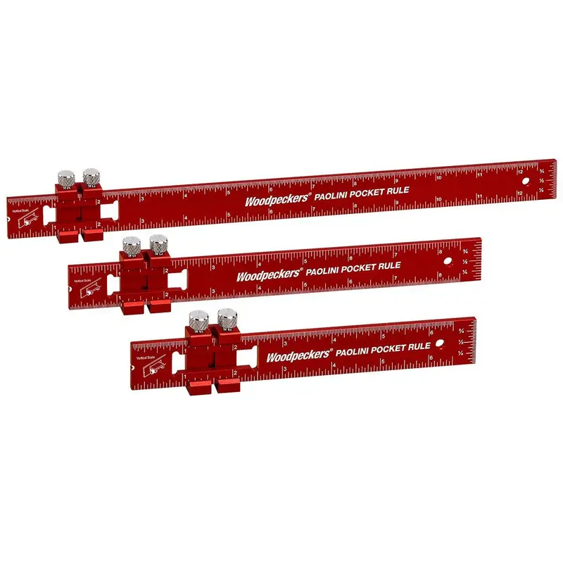 Woodpeckers PPR-SET-C19 Paolini Pocket Rule Combination Inch/Metric Set - Aluminum