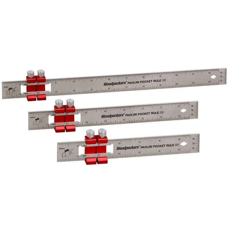 Woodpeckers PPRSS-SET-I19 Paolini Pocket Rule Inch Set - Stainless Steel