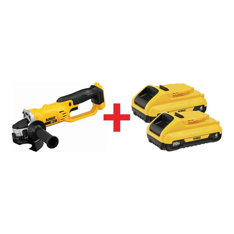 DeWalt 20V MAX 4-1/2" Angle Grinder with 20V MAX 4.0Ah Compact Battery 2-Pack
