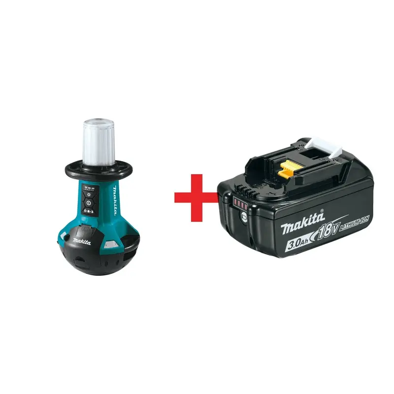 Makita 18V X2 LXT Upright LED Area Light, Light Only with 18V 3.0Ah Battery