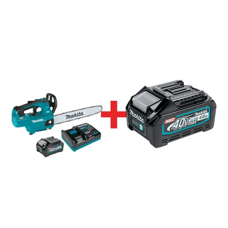 Makita 40V MAX XGT Brushless Cordless 16" Top Handle Chain Saw 4.0Ah Kit plus BONUS 40V max XGT 4.0Ah Battery