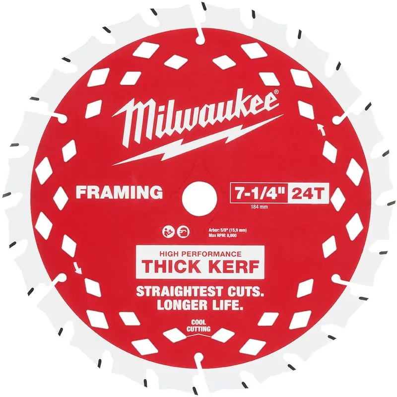 Milwaukee 48-40-2740 7-1/4 in. 24T Thick Kerf Framing Circular Saw Blade Contractor Pack (25-Pack)