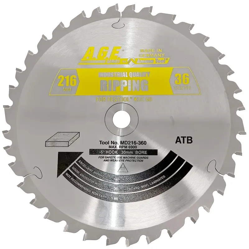 Amana Tools MD216-360 216mm x 36T Wood Universal Circular Saw Blade (Fits Festool KSC 60)