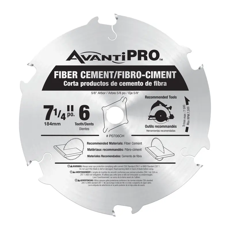 Avanti P0706CH PRO 7-1/4 in. Fiber Cement Blade Saw Blade