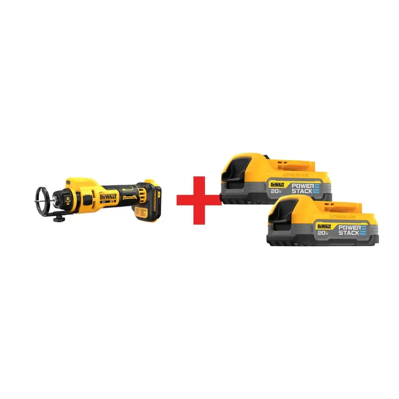 DeWalt 20V MAX XR Brushless Drywall Cut-Out Tool with 20V MAX POWERSTACK Compact Battery 2-Pack