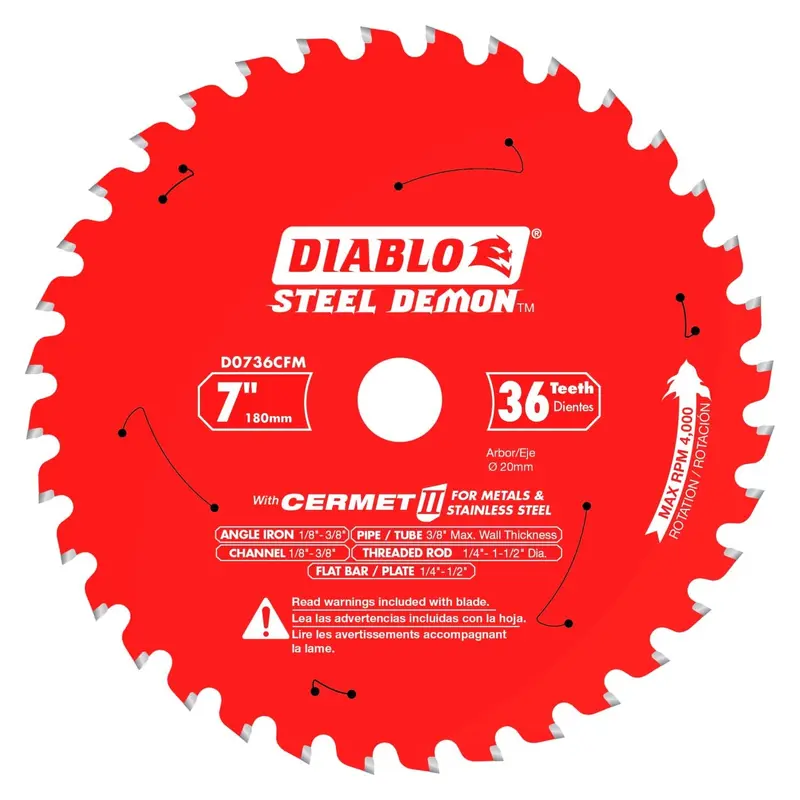 Diablo D0736CFM 7 in. x 36-Tooth  Steel Demon Cermet II Saw Blade for Thick Metal