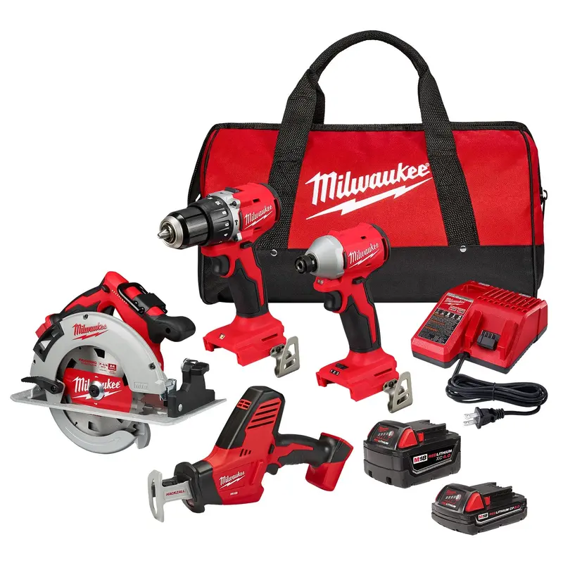 Milwaukee 3693-24CX M18 4 Tool Combo Kit