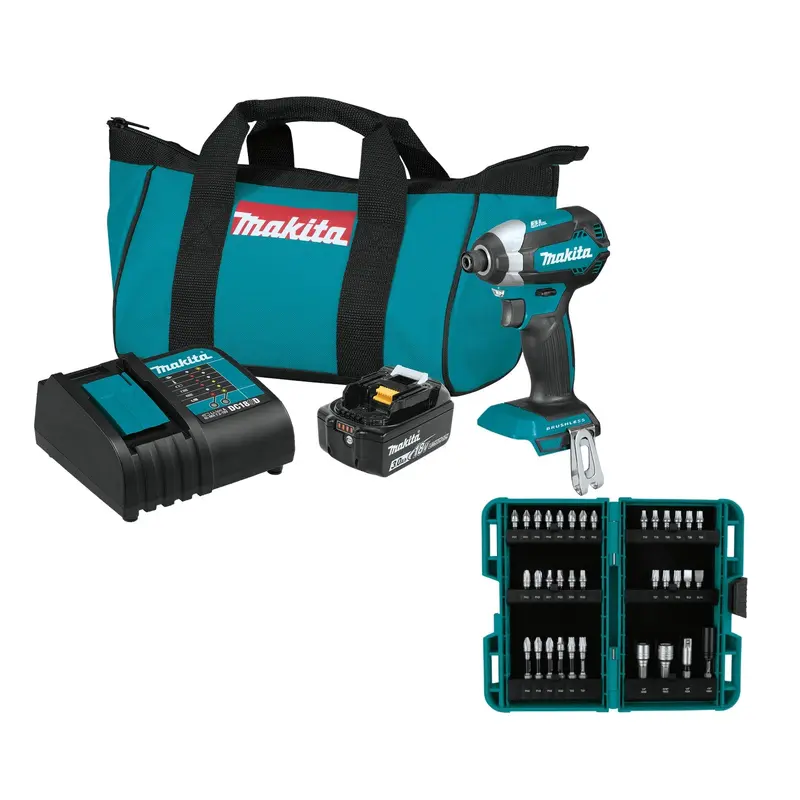 Makita 18V LXT Brushless Cordless Impact Driver 3.0Ah Kit with Impact XPS 35-Piece Impact Bit Set