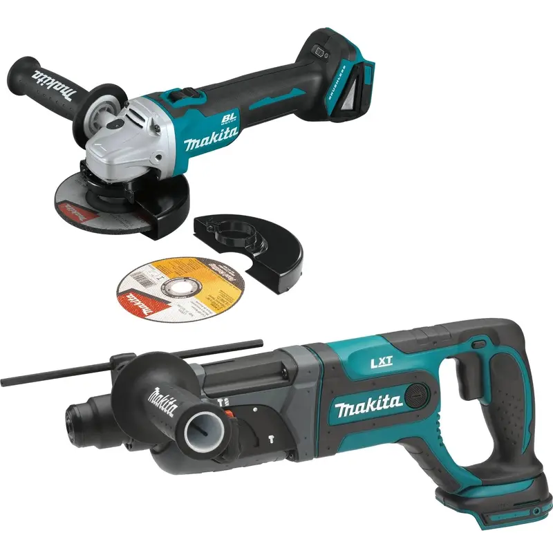 Makita 18V LXT Cordless 7/8" Rotary Hammer plus 18V LXT Brushless 4-1/2 in. / 5 in. Cut-Off Angle Grinder with Electric Brake