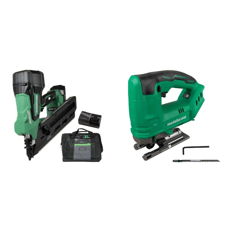 Metabo HPT 18V Paper Collated Brushless Cordless Framing Nailer 3 Ah MultiVolt Kit plus 18V Cordless Jig Saw, Tool Only
