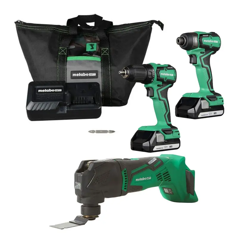 Metabo HPT KC18DDX 18V Oscillating Multi-Tool and Cordless Impact Driver and Drill 1.5 Ah Kit