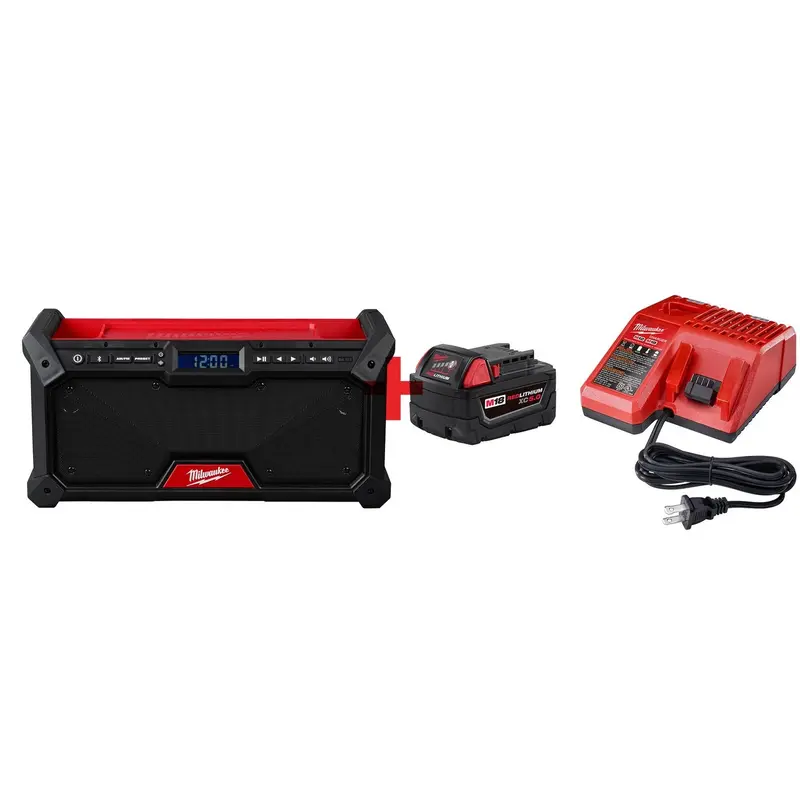 Milwaukee M18 Bluetooth Jobsite Radio and XC5.0 System Starter Kit