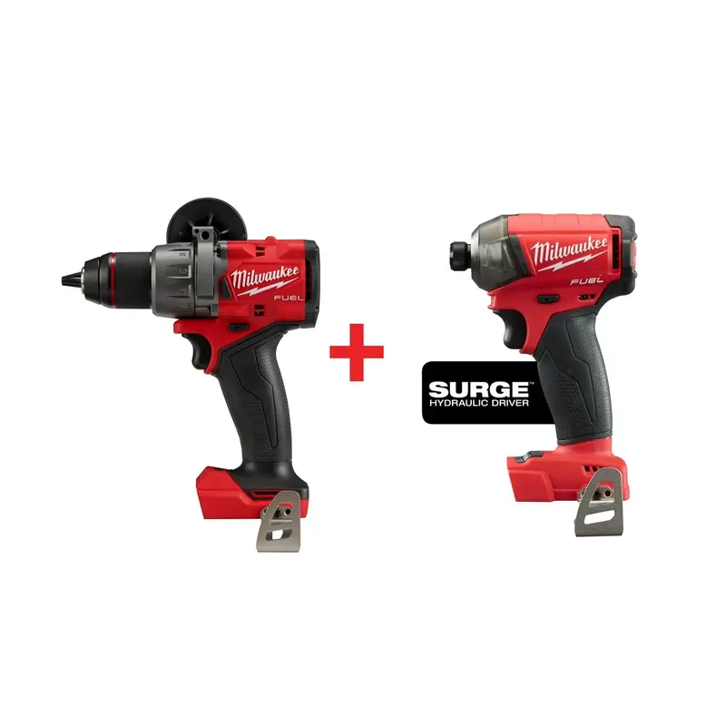 Milwaukee M18 FUEL 1/2-in. Drill/Driver and SURGE 1/4" Hex Hydraulic Driver (Bare Tools)