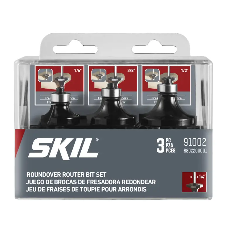SKIL 3-Piece Carbide-Tipped Roundover Bit Set