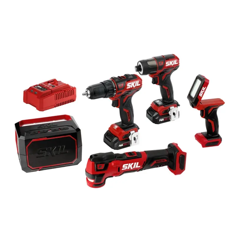 SKIL CB7368A-20 PWR CORE 12 Brushless 12V 5-Tool Combo Kit with Two Batteries and Charger