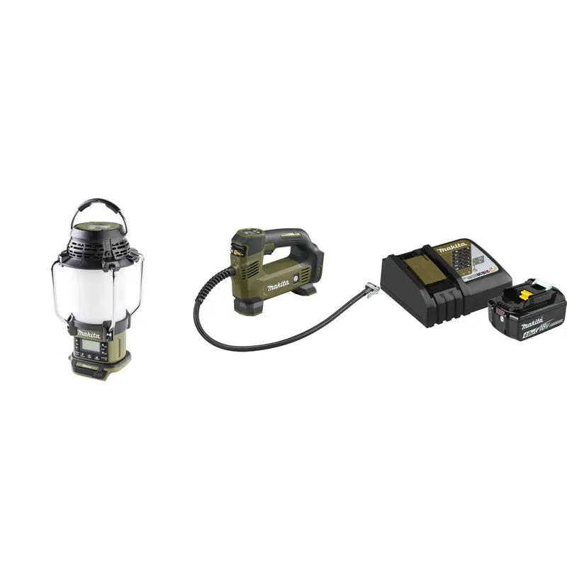 Makita Outdoor Adventure 18V LXT Bluetooth Radio, L.E.D. Lantern, Inflator, and Battery and Charger Kit
