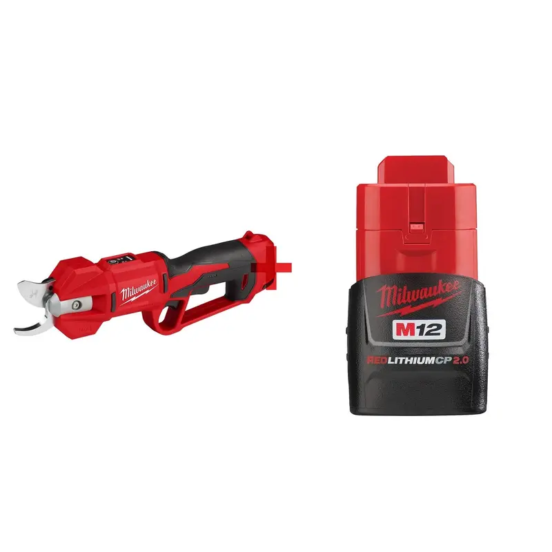 Milwaukee M12 Brushless Pruning Shears and 2.0Ah Compact Battery Kit