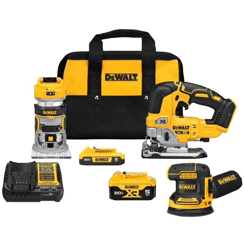 DeWalt DCK307D1P1 20V MAX XR 3-Tool Woodworking 5.0Ah Combo Kit