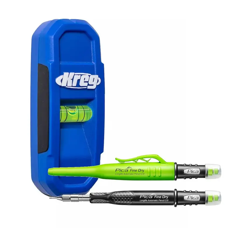 Kreg Tool Magnetic Stud Finder w/ Pica Fine Dry 7070 Longlife Automatic Pencil, 0.9