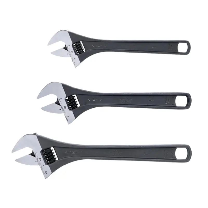 Wiha 76280 3-Piece Adjustable Wrench Set