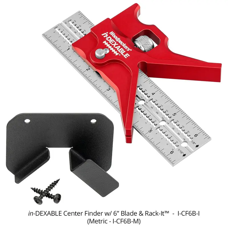 Woodpeckers I-CF6B-I in-DEXABLE Center Finder w/ 6" Blade and Rack-It