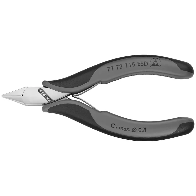 Knipex 77 72 115 ESD Electronics Diagonal Cutters-ESD Handles