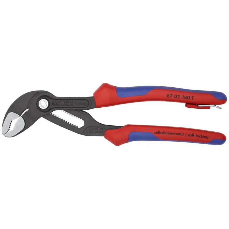 Knipex 87 02 180 T BKA Cobra Water Pump Pliers-Tethered Attachment