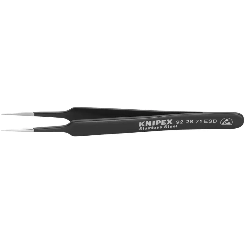 Knipex 92 28 71 ESD Stainless Steel Gripping Tweezers-Needle-Point Tips-ESD