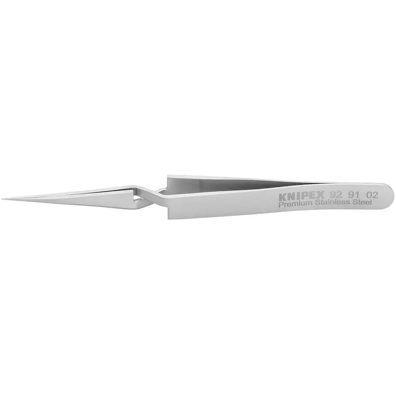 Knipex 92 91 02 Premium Stainless Steel Gripping Cross-Over Tweezers-Needle-Point Tips