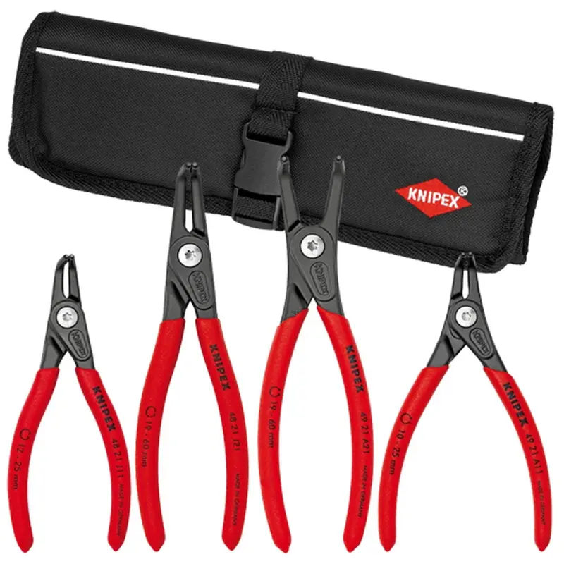 Knipex 9K 00 80 20 US 4 Pc Angled Precision Snap Ring Pliers Set In Tool Roll