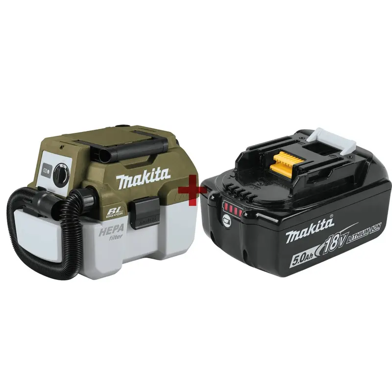 Makita Outdoor Adventure ADCV11Z 18V LXT Brushless Wet/Dry Vacuum with 18V LXT 5.0Ah Battery