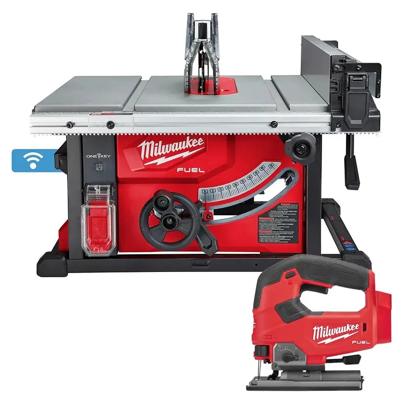 Milwaukee M18 FUEL 8-1/4" Table Saw with One-Key, Tool Only with M18 Fuel D-Handle Jig Saw, Tool Only