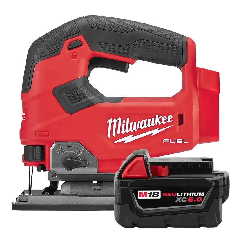 Milwaukee M18 Fuel D-Handle Jig Saw with M18 REDLITHIUM XC 5.0Ah Extended Capacity Battery