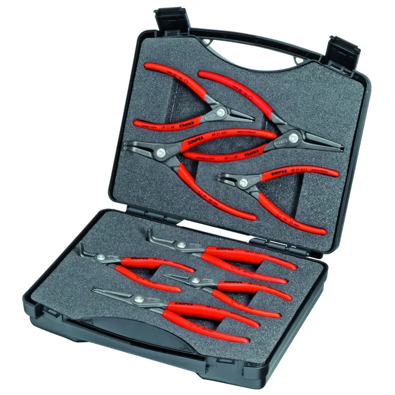 Knipex 00 21 25 8 Pc Precision Snap Ring Pliers Set in Case with Foam