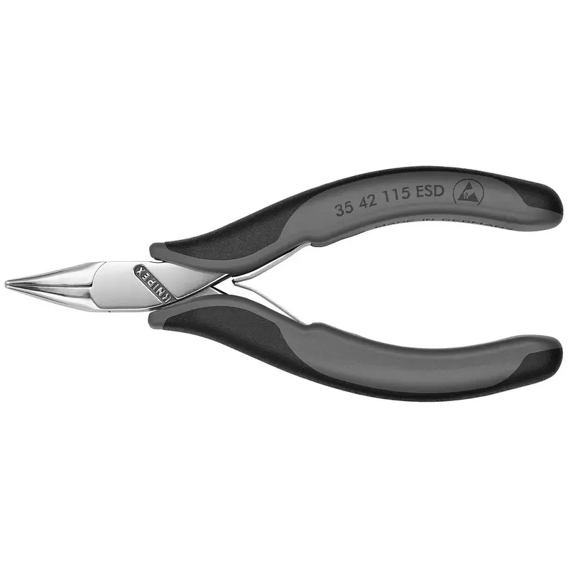 Knipex 35 42 115 ESD Electronics 45 Angled Pliers-Half Round Tips, ESD Handles