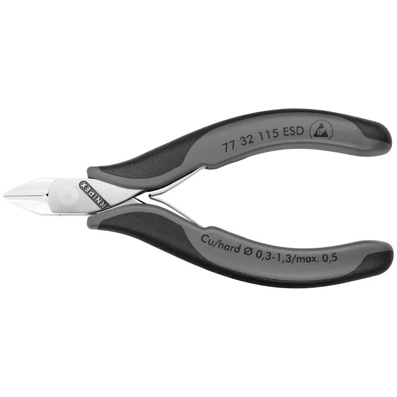 Knipex 77 32 115 ESD Electronics Diagonal Cutters-ESD Handles