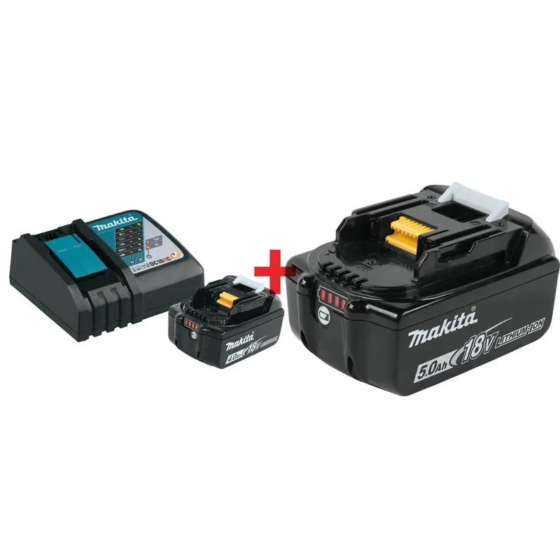Makita 18V 4.0Ah and 5.0Ah Battery and Charger Starter Pack