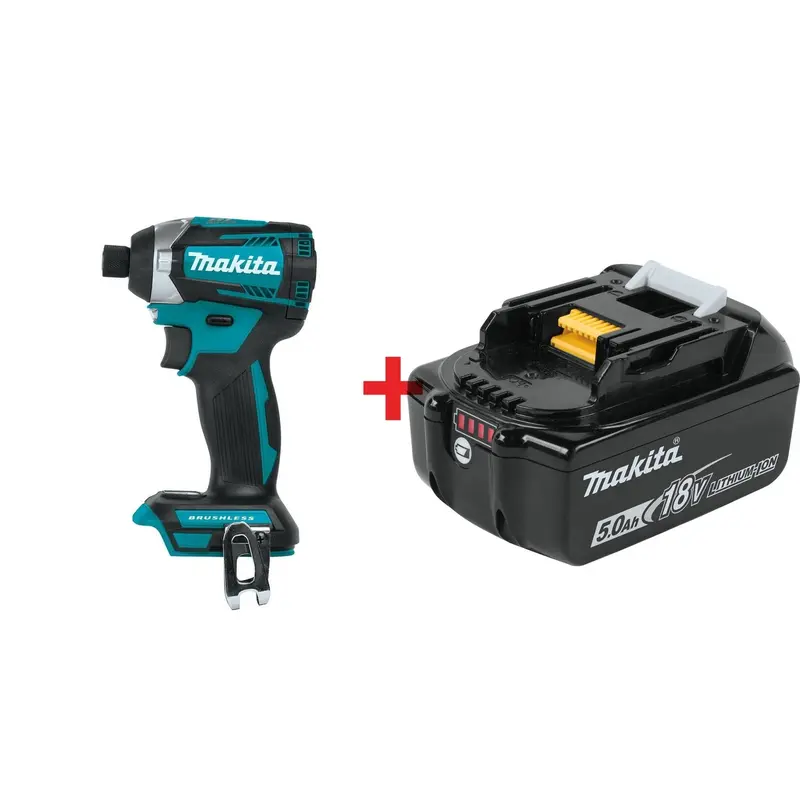 Makita 18V Brushless Cordless Quick-Shift Mode 3-Speed Impact Driver with 18V LXT 5.0Ah Battery
