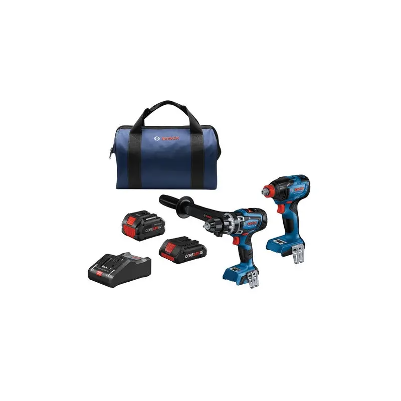 Bosch GXL18V-260B26 18V Connected-Ready 1/2 in. Hammer Drill/Driver & 2-in-1 Impact Driver/Wrench 8.0Ah Kit