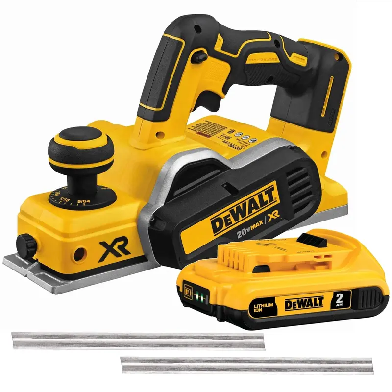 DeWalt Dewalt 20V MAX Brushless Planer with FREE 2.0Ah Compact Battery & Reversible Carbide Planer Blade 2-Pack