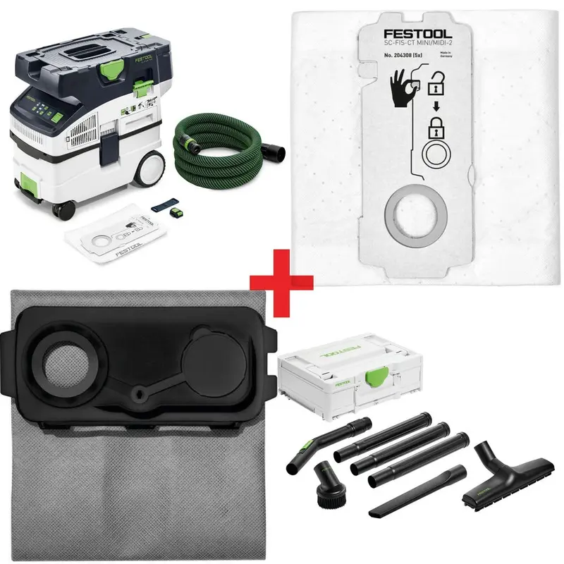 Festool CTC MIDI I Cordless 36V Mobile HEPA Dust Extractor BASIC Pro Bundle